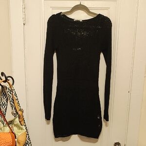 Abercrombie & Fitch Black Machine Knit Mini Dress